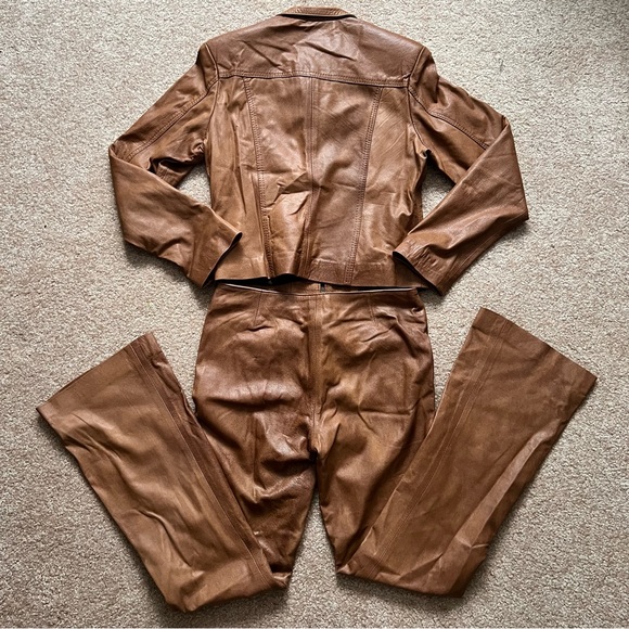 Vintage Brown Leather Matching Set - Picture 6 of 13